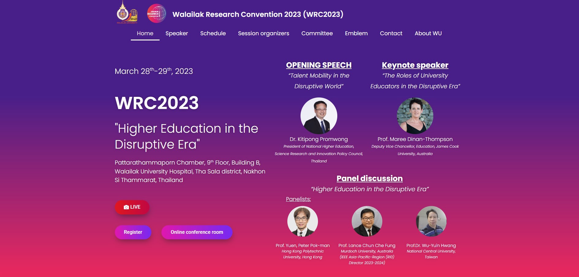 Design & Develop WRC2023 Website